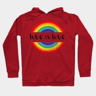 Gay Pride Vintage Rainbow LGBT Love Is Love Hoodie